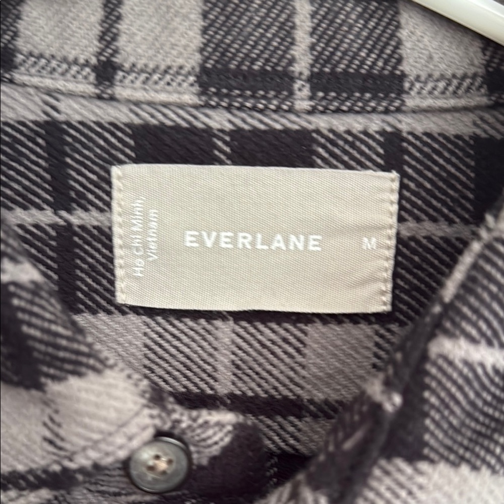 Everlane Black And Gray Patterned Heavyweight Cot… - image 2